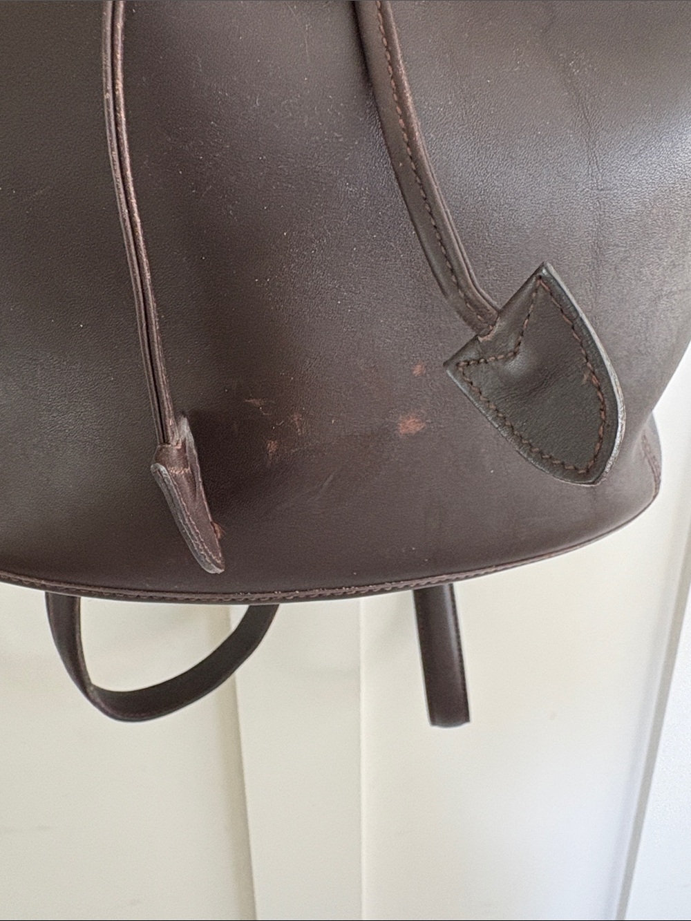 Vintage Sports Coach Sportcoach chocolate Brown leather backpack - Picture 2 of 9